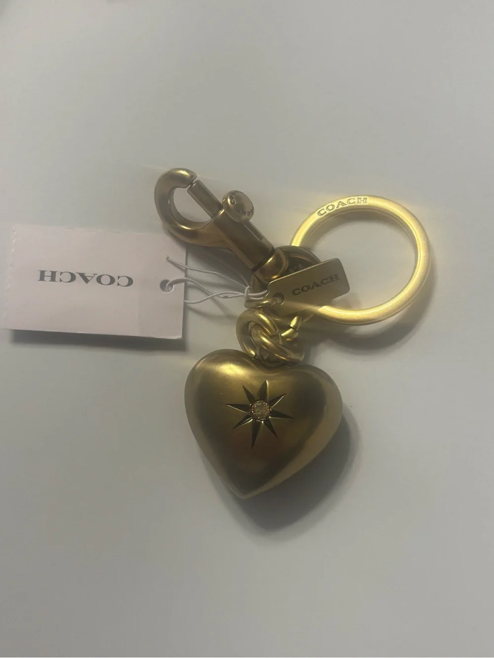 Coach Gold Heart & Star Bag Charm